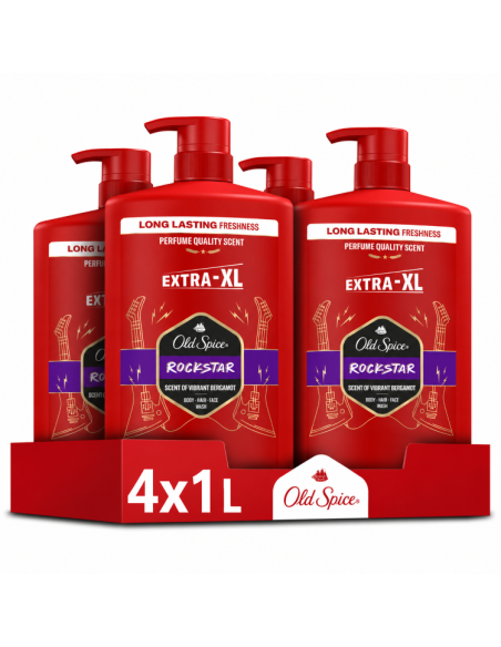 Old Spice Rockstar dušigeel ja šampoon 4x1000 ml