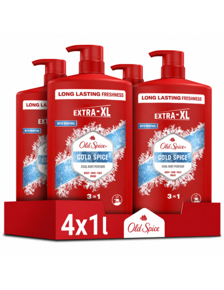 Old Spice Cold Spice dušigeel ja šampoon 4x1000 ml