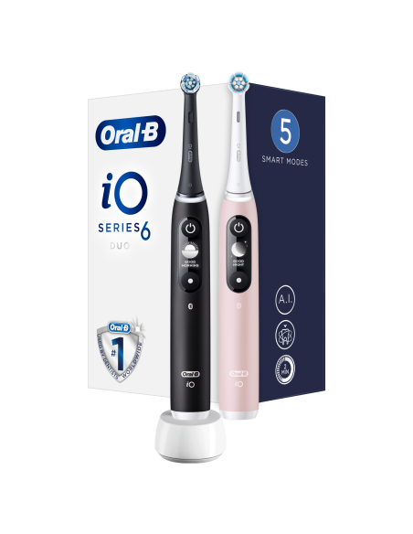 DC! iOM6d.2J6 Oral-B iO6 Duo Pack elektriline hambahari Black + Pink Sand Extra Käepide