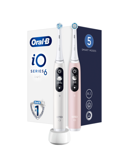 DC! iOM6d.2I6.1 Oral-B iO6 Duo Pack elektriline hambahari White + Pink Sand Extra Käepide