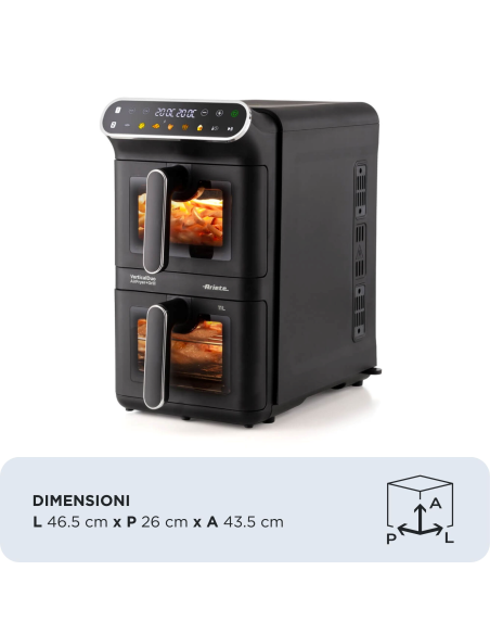 4640 Ariete Air Fryer Vertical Duo - vertikaalne kuumaõhufritüür 11 L (2 × 5,5 L)