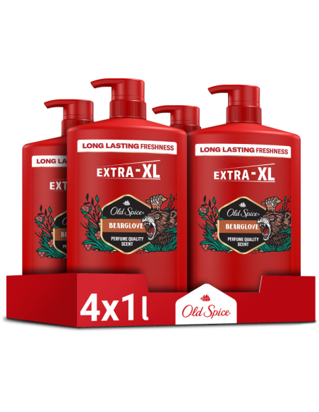 Old Spice Bearglove dušigeel ja šampoon, 4x1000 ml