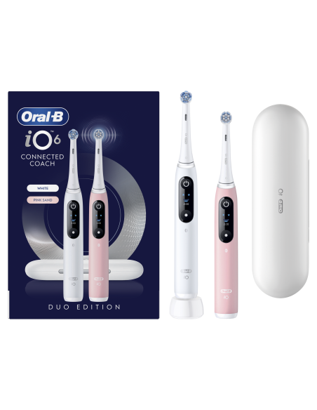 Oral-B iO6 Duo Pack elektriline hambahari White + Pink Sand Extra käepide + tc