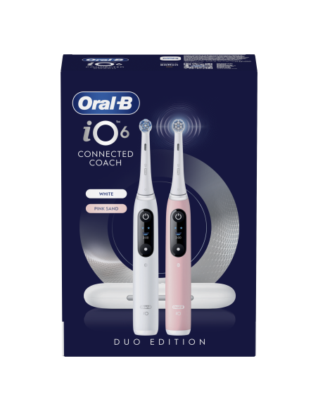 Oral-B iO6 Duo Pack elektriline hambahari White + Pink Sand Extra käepide + tc