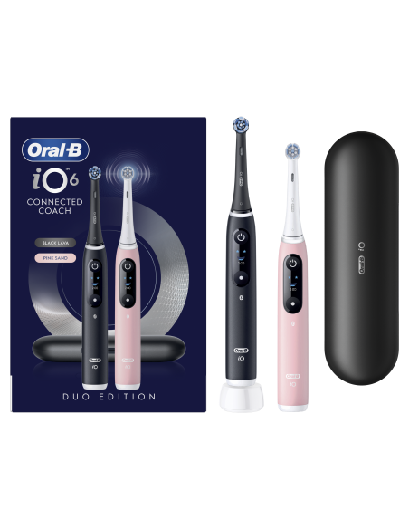 Oral-B iO6 Duo Pack elektriline hambahari Black + Pink Sand Extra Käepide +TC
