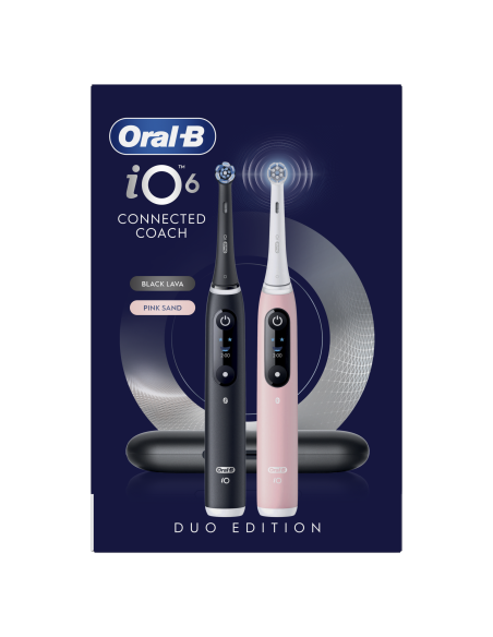 Oral-B iO6 Duo Pack elektriline hambahari Black + Pink Sand Extra Käepide +TC