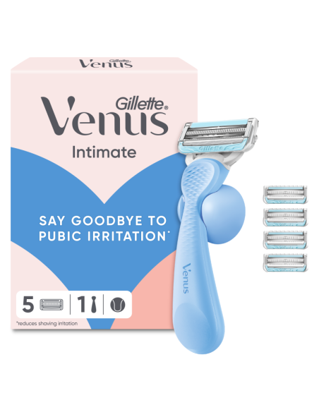 Gillette Venus Intimate raseerija + 5 vahetustera