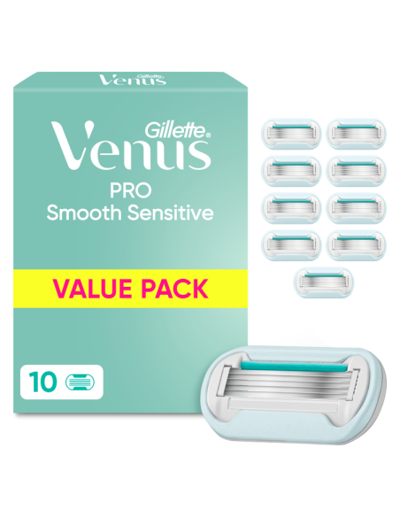 Gillette Venus Deluxe Smooth Sensitive Rosegold Raseerija Varuterad, 10 tk