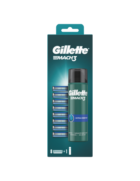 Gillette Mach3 Raseerija Terad, 8 tk + Mach3 geel 200ml