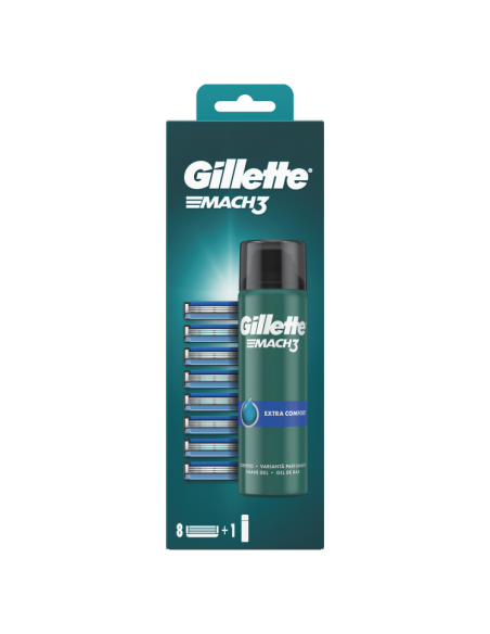 KAST 8 tk! Gillette Mach3 Raseerija Terad, 8 tk + Mach3 geel 200ml