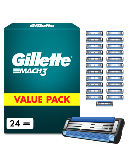 Gillette Mach3 Raseerija Terad Meestele, 24 Vahetustera