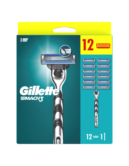 Gillette Mach3 Raseerija Meestele,12 Tera