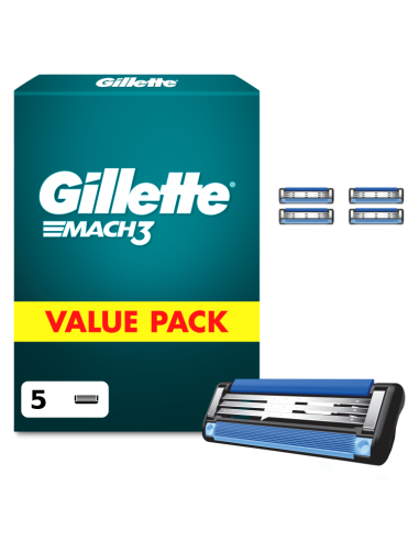 Gillette Mach3 Meeste Raseerija Varuterad, 5 tk