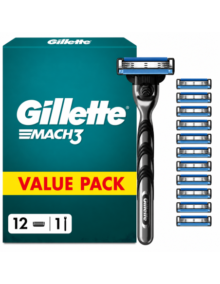 KAST 13 tk! Gillette Mach3 Raseerija Meestele + 12 Tera