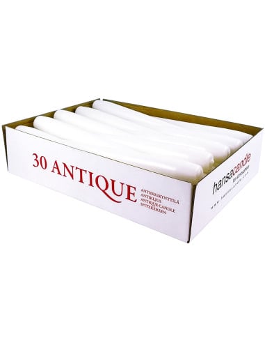 Antiikküünal 24,5cm 7,5h 30 tk valge