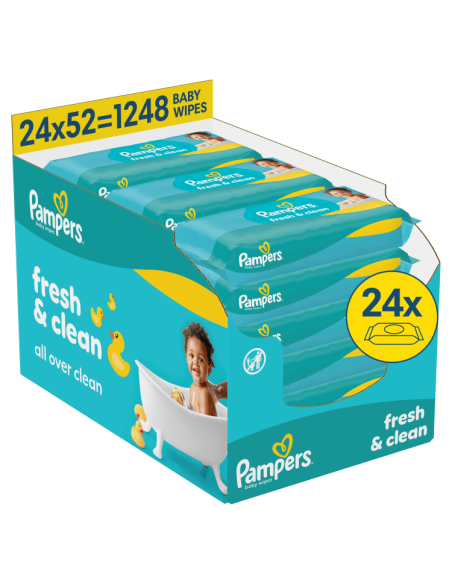 Pampers Fresh Clean Plastic Free niisked beebisalvrätid 24 pk (1248 tk)