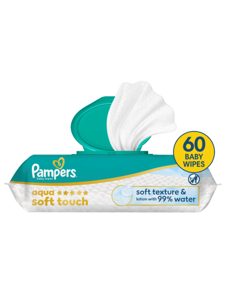 Pampers Aqua Soft Touch niisked beebisalvrätid 1 pk (60 tk)