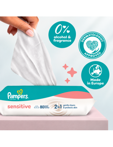 Pampers Sensitive Niisked Beebisalvrätid, 15...