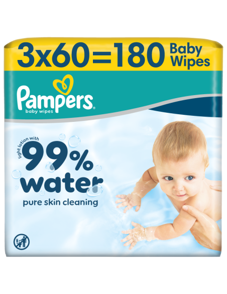 KAST 6 tk! Pampers Aqua niisked beebisalvrätid 3 pk (180 tk)