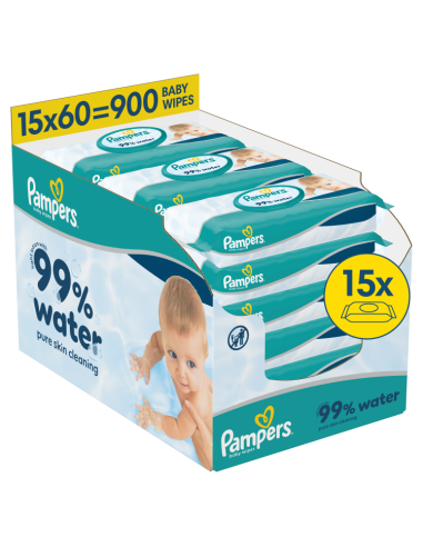 Pampers Aqua niisked beebisalvrätid 15 pk (900 tk)