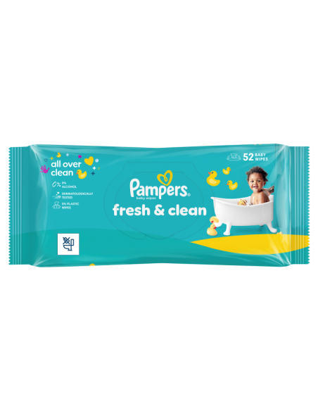 KAST 12 tk! Pampers Fresh Clean Plastic Free niisked beebisalvrätid