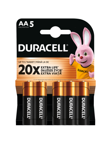 KAST 20 tk! Duracell patarei AA/MN1500 5 tk