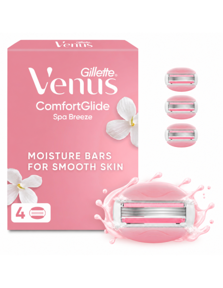 Gillette Venus ComfortGlide Spa Breeze Raseerija Varuterad, 4 tk