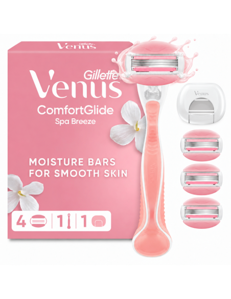 KAST 6 tk! Gillette Venus ComfortGlide Spa Breeze Raseerija + Vahetusterad 4 tk