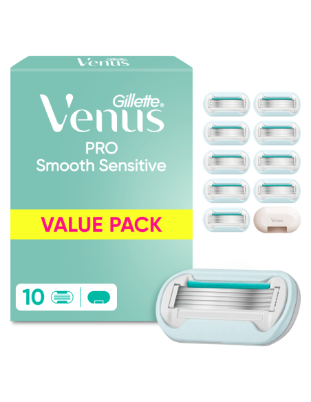 Gillette Venus Pro Smooth Sensitive, 10 Vahetustera, Terade Hoidik
