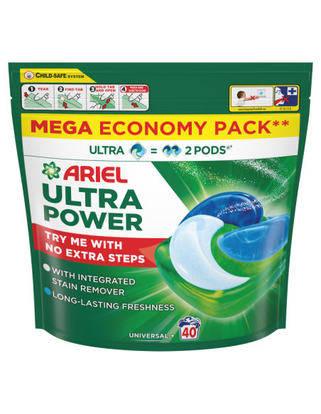 Ariel PODS Ultra Power Universal pesukapslid 40 tk