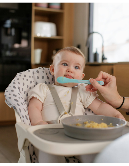 Twistshake Click-Mat Mini iminapaga lauamatt ja taldrik, hall