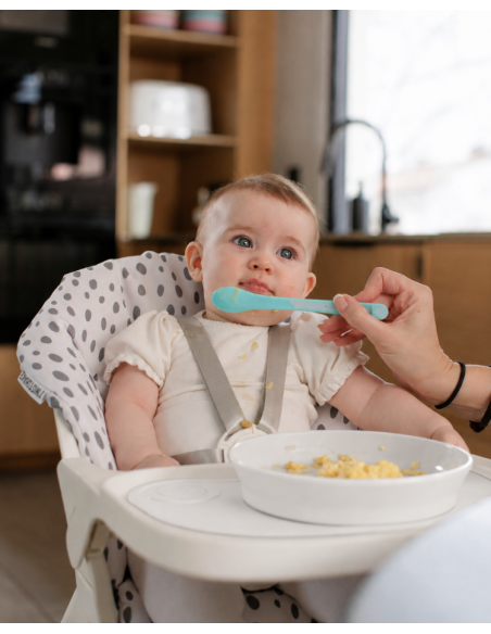 Twistshake Click-Mat Mini iminapaga lauamatt ja taldrik, valge