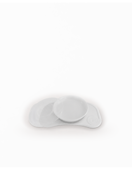 Twistshake Click-Mat Mini iminapaga lauamatt ja taldrik, valge
