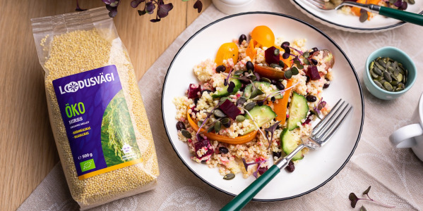 Värviline hirsisalat