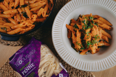 Kreemine pasta kõrvitsa ja spinatiga 